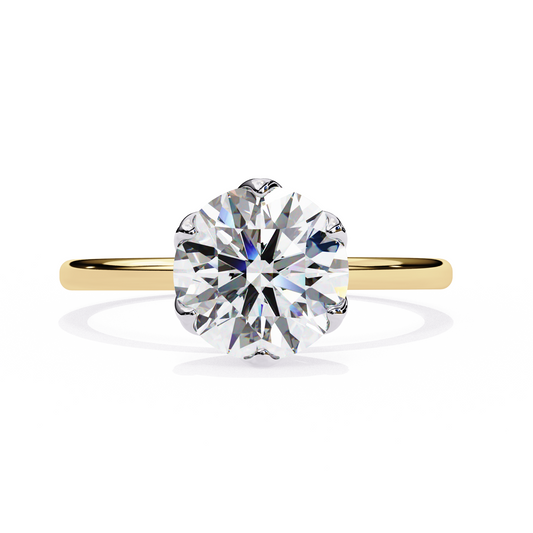 Yellow Gold / Moissanite, Yellow Gold / Lab Grown