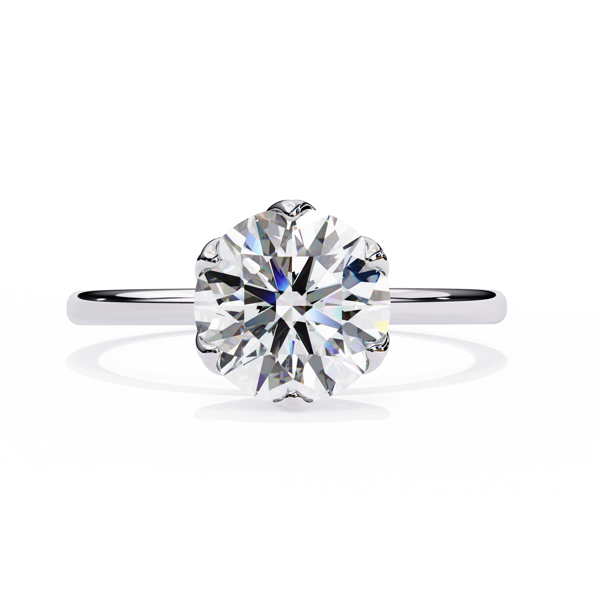 White Gold / Moissanite, White Gold / Lab Grown, 925 Silver / Moissanite, 925 Silver / Lab Grown