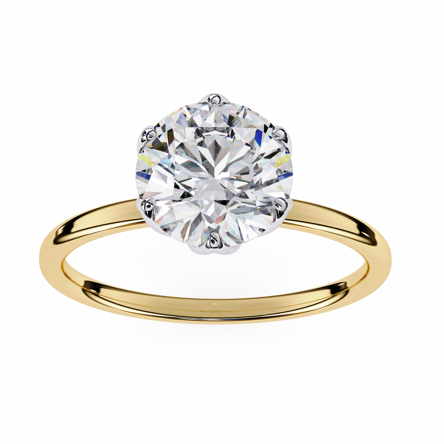 yellow gold / moissanite, yellow gold / lab grown
