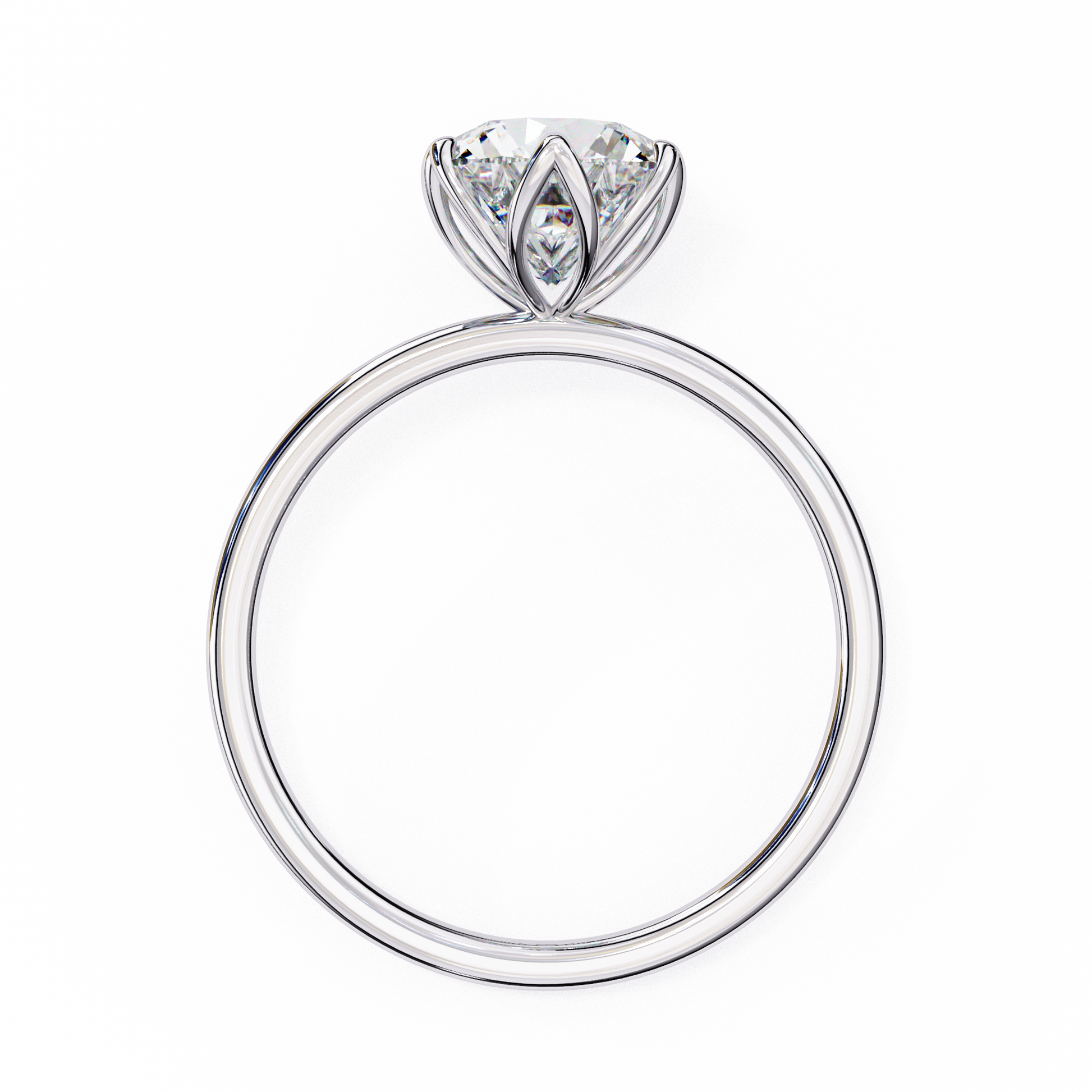 White Gold / Moissanite, White Gold / Lab Grown, 925 Silver / Moissanite, 925 Silver / Lab Grown
