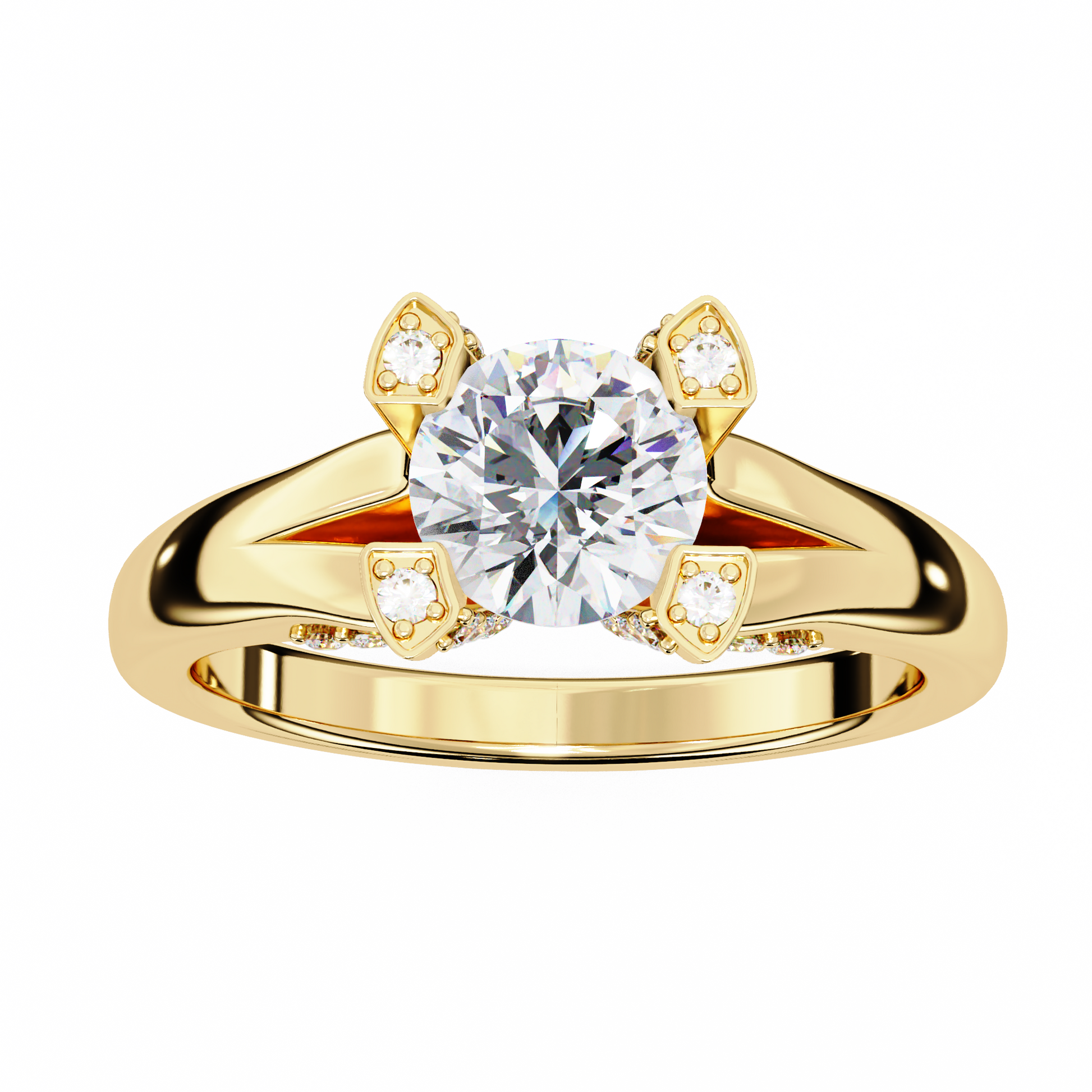 Yellow Gold / Moissanite, Yellow Gold / Lab Grown