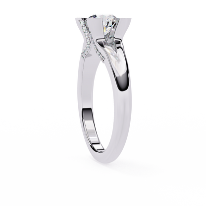 White Gold / Moissanite, White Gold / Lab Grown