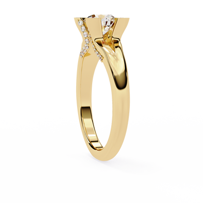 Yellow Gold / Moissanite, Yellow Gold / Lab Grown
