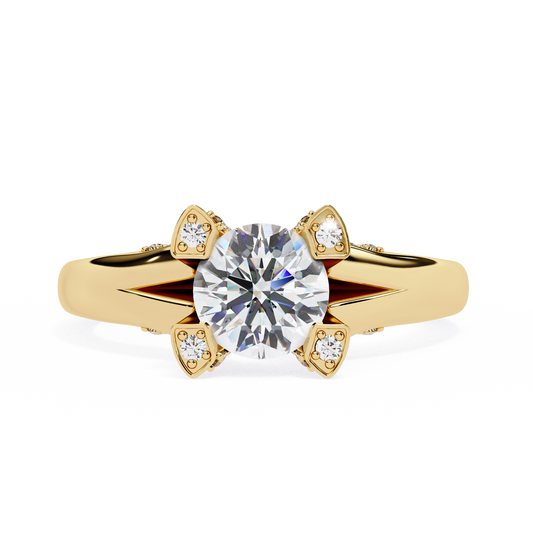 Yellow Gold / Moissanite, Yellow Gold / Lab Grown