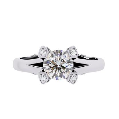 White Gold / Moissanite, White Gold / Lab Grown