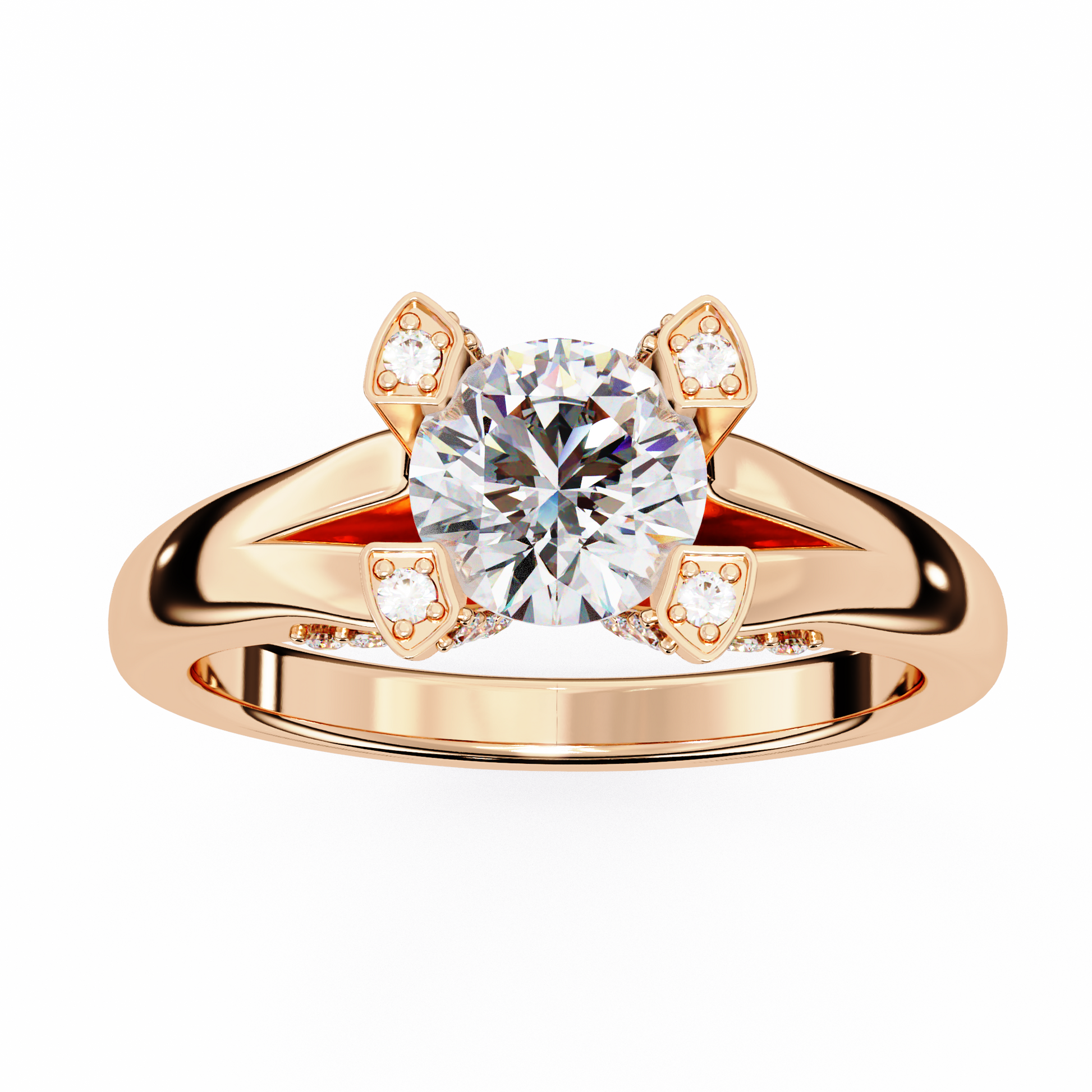 Rose Gold / Moissanite, Rose Gold / Lab Grown