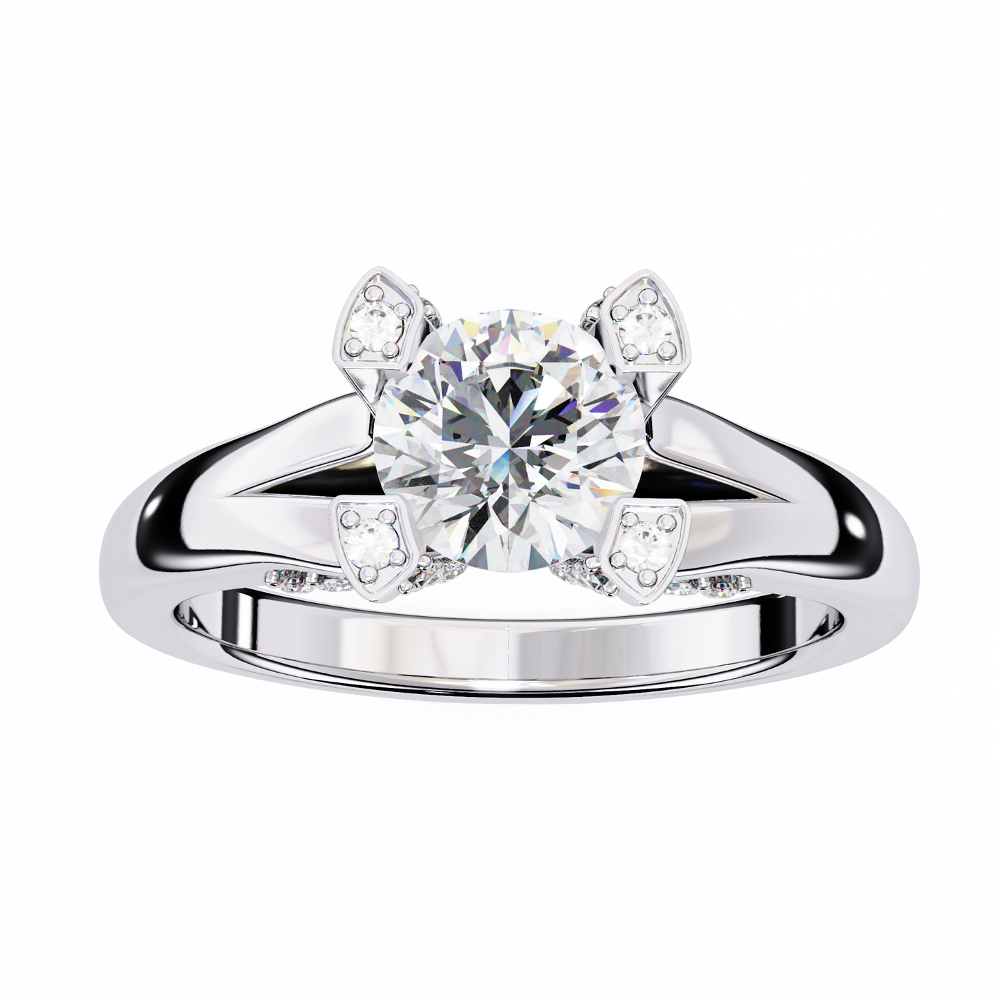 white gold / moissanite, white gold / lab grown