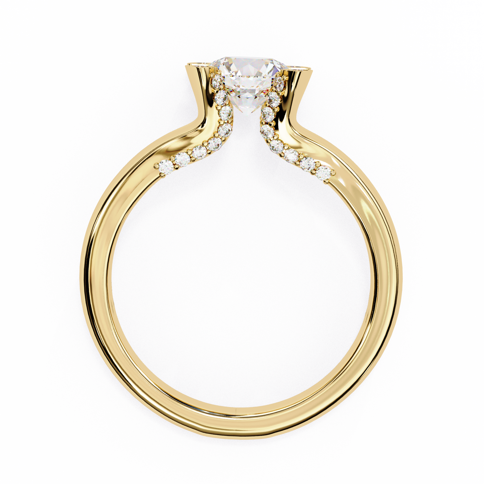 Yellow Gold / Moissanite, Yellow Gold / Lab Grown