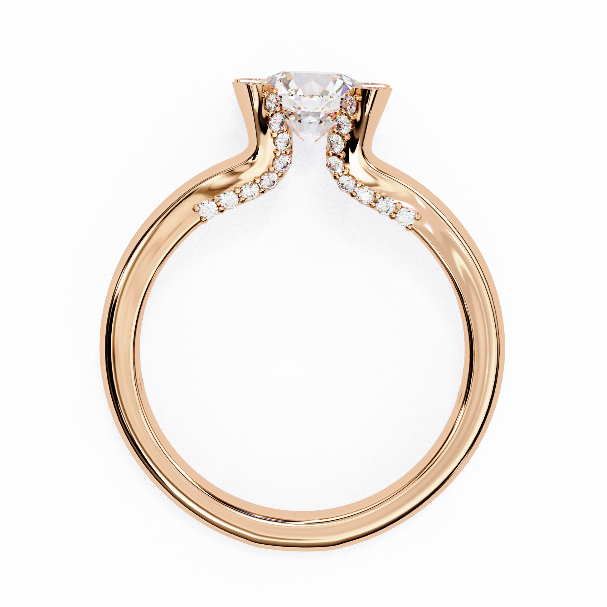 Rose Gold / Moissanite, Rose Gold / Lab Grown