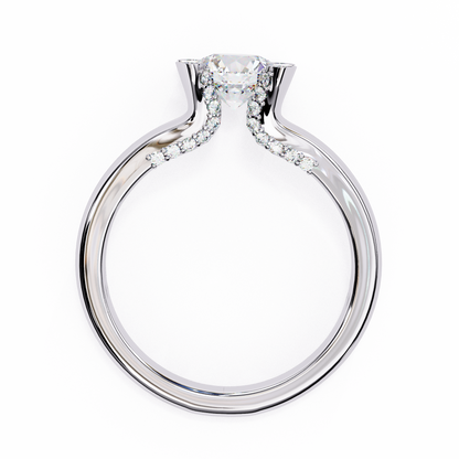 White Gold / Moissanite, White Gold / Lab Grown