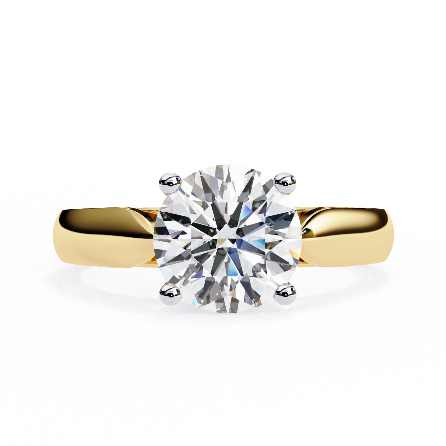 yellow gold / moissanite, yellow gold / lab grown