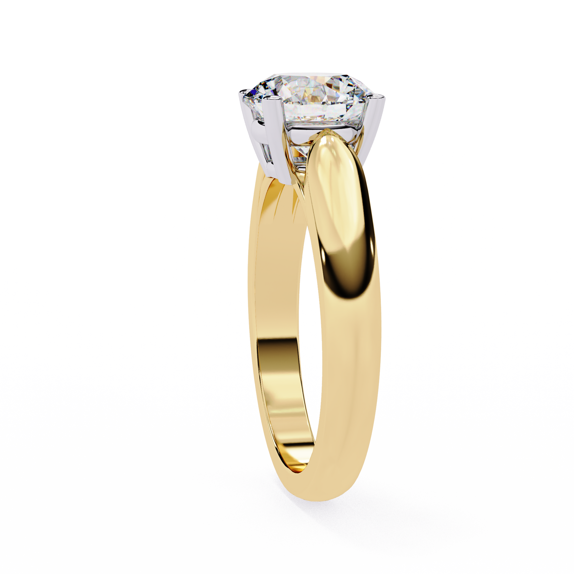Yellow Gold / Moissanite, Yellow Gold / Lab Grown