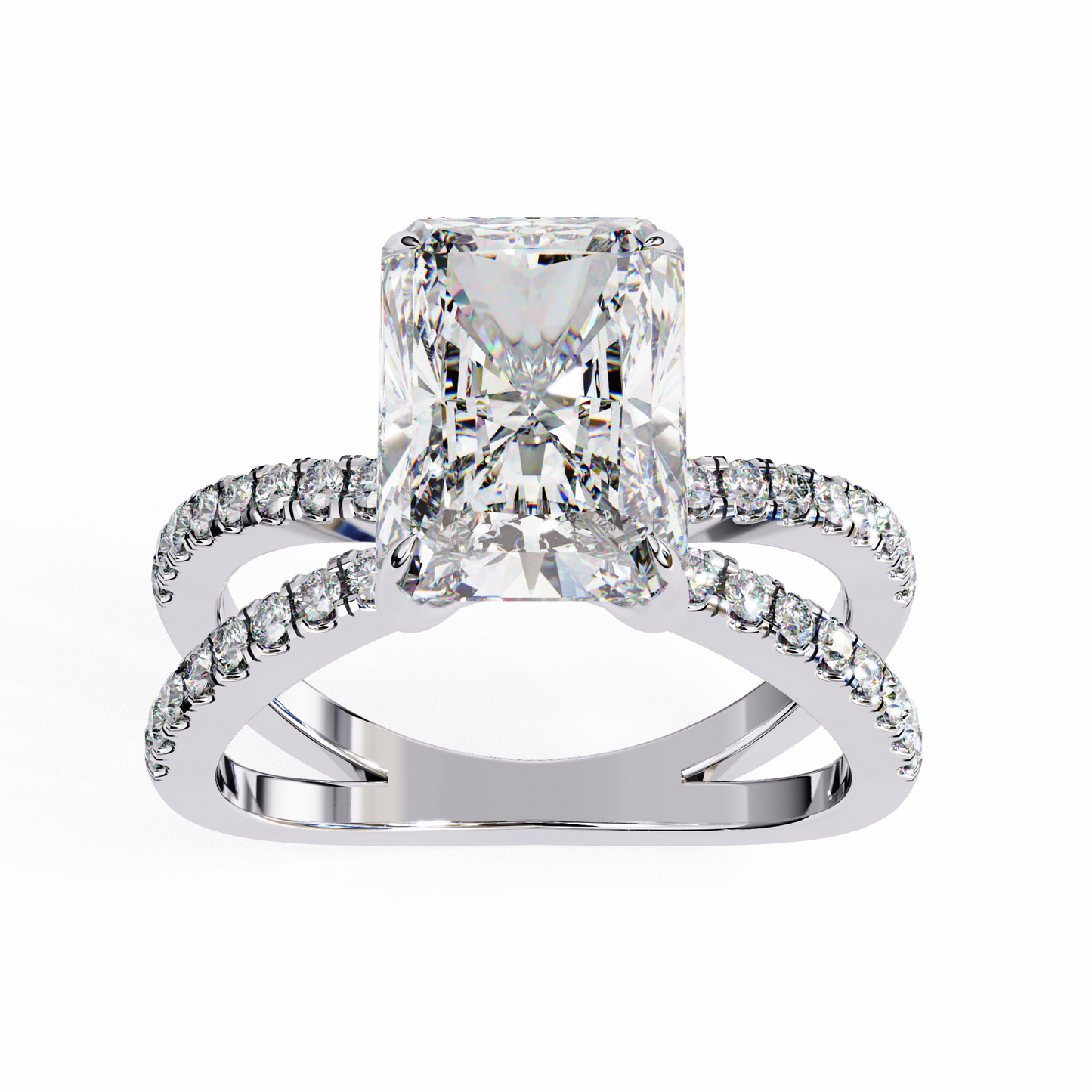 white gold / moissanite, white gold / lab grown