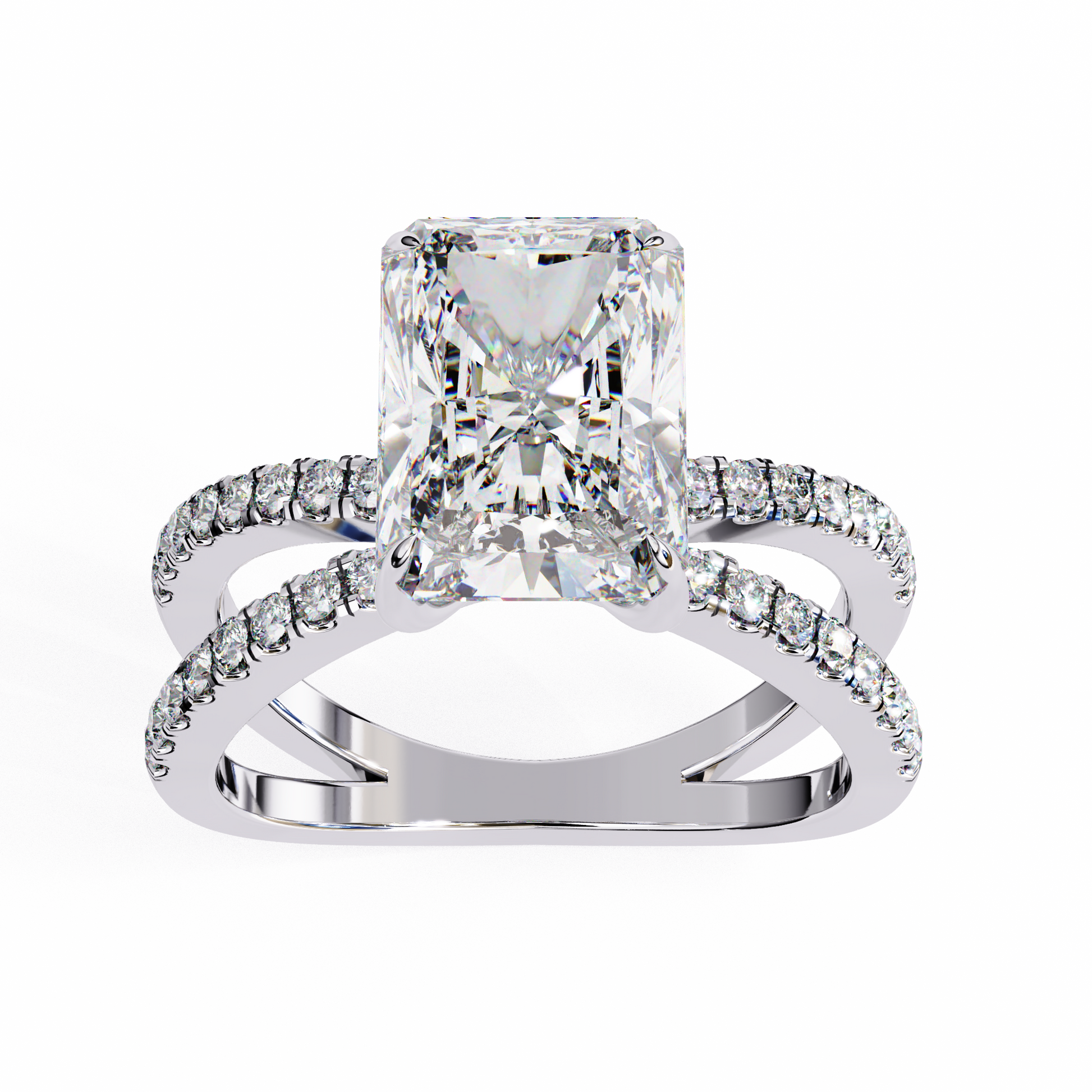 White Gold / Moissanite, White Gold / Lab Grown
