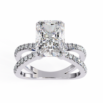 White Gold / Moissanite, White Gold / Lab Grown