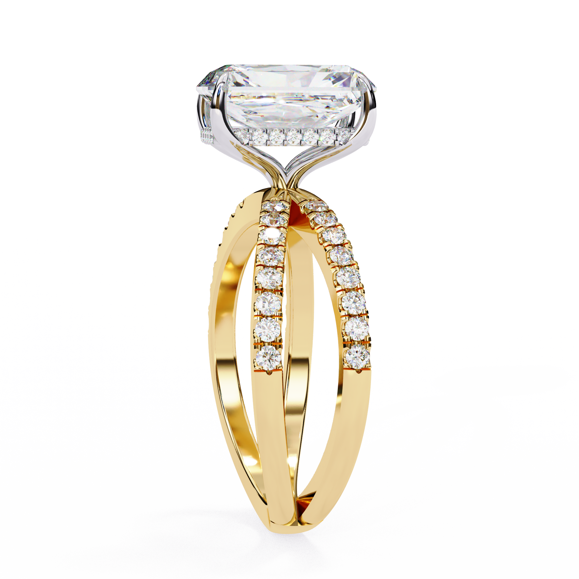 Yellow Gold / Moissanite, Yellow Gold / Lab Grown