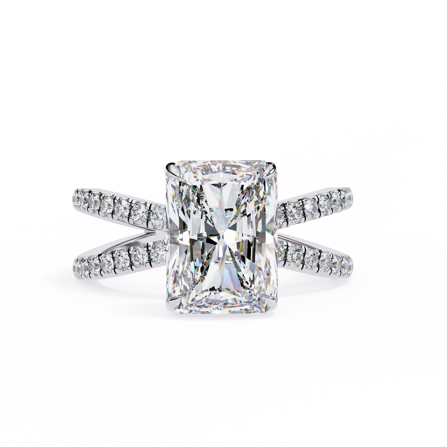 white gold / moissanite, white gold / lab grown