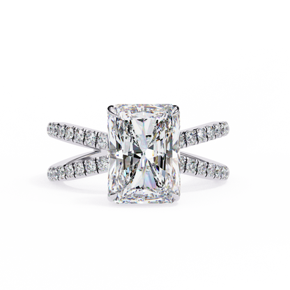 White Gold / Moissanite, White Gold / Lab Grown
