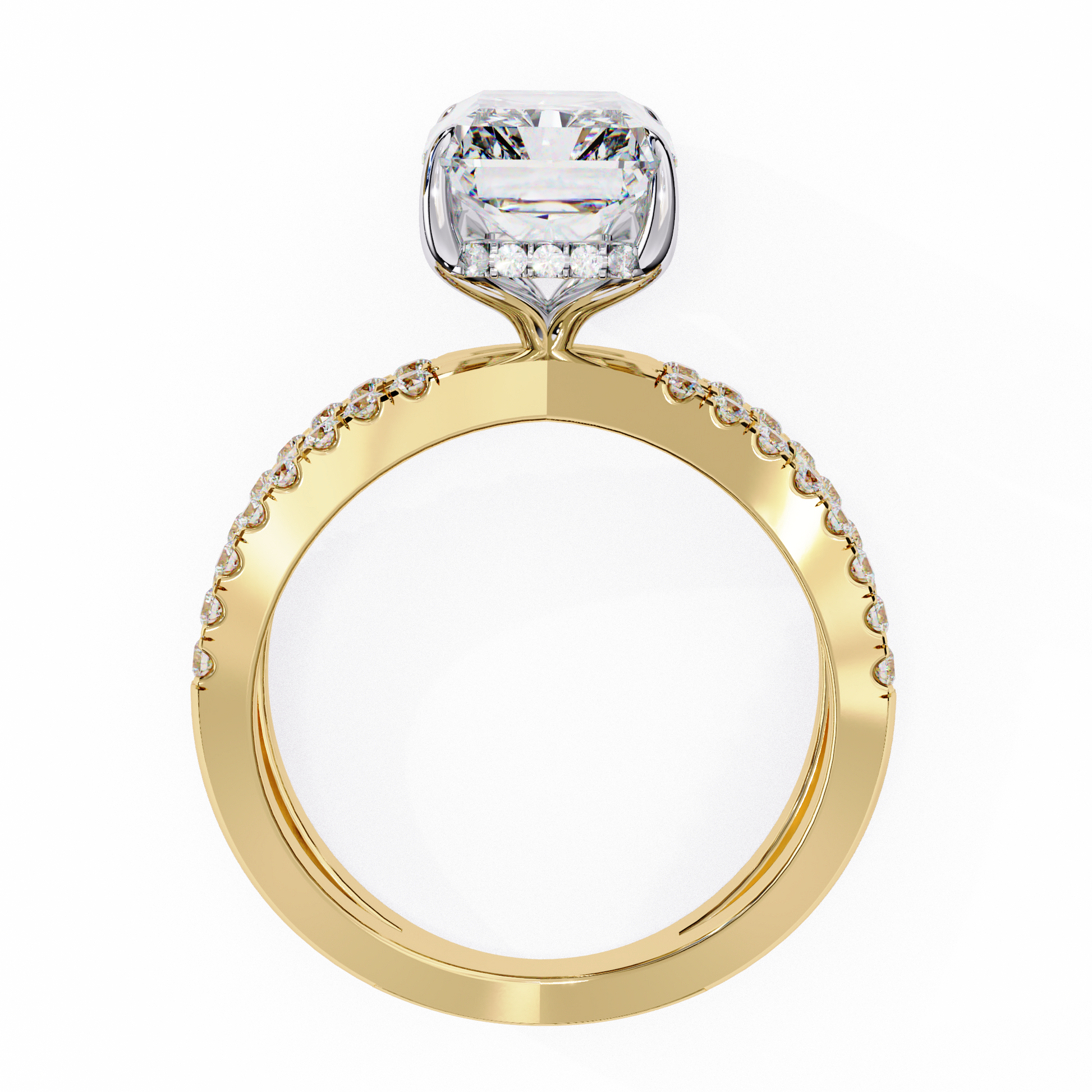 Yellow Gold / Moissanite, Yellow Gold / Lab Grown