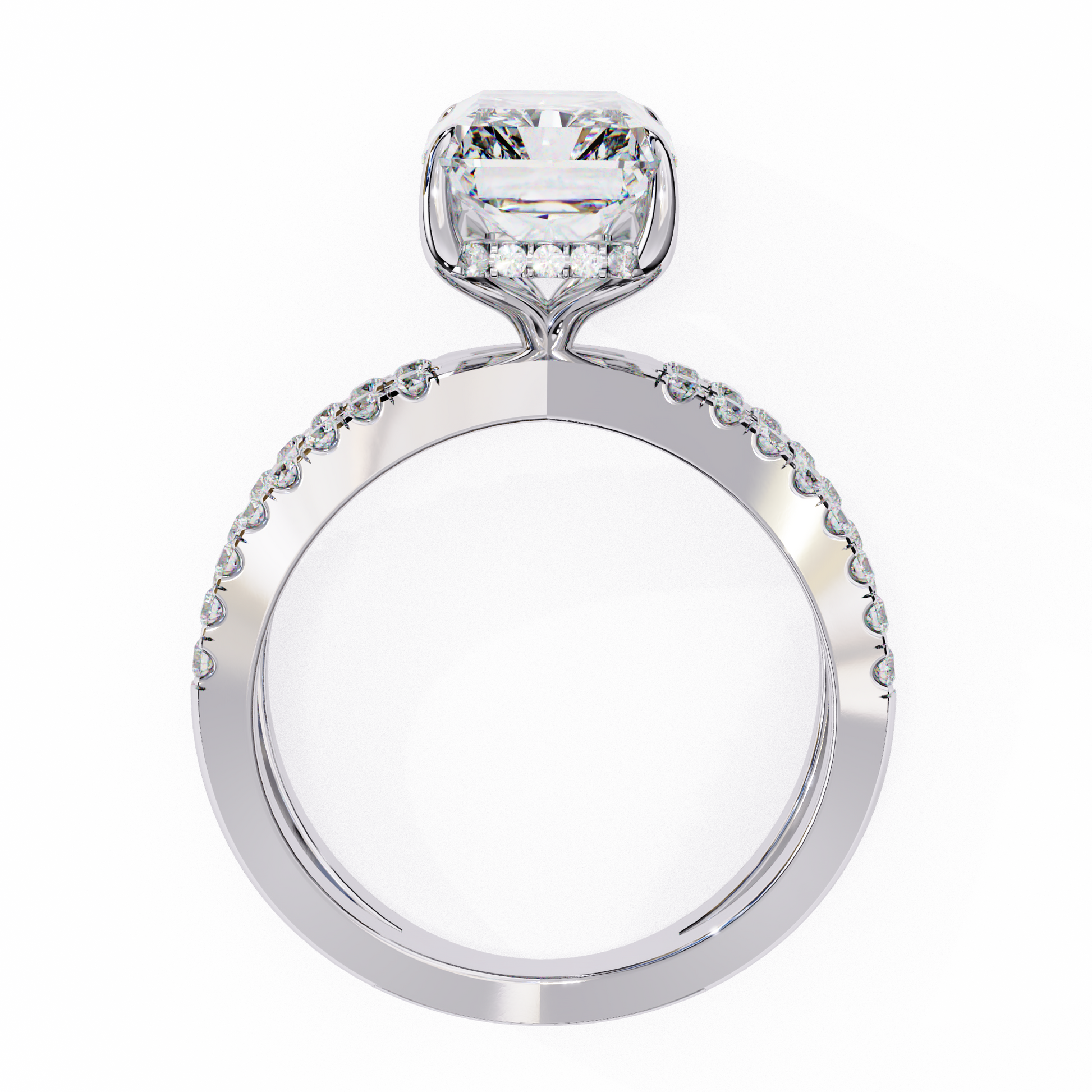 White Gold / Moissanite, White Gold / Lab Grown
