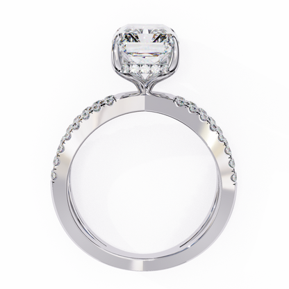 White Gold / Moissanite, White Gold / Lab Grown
