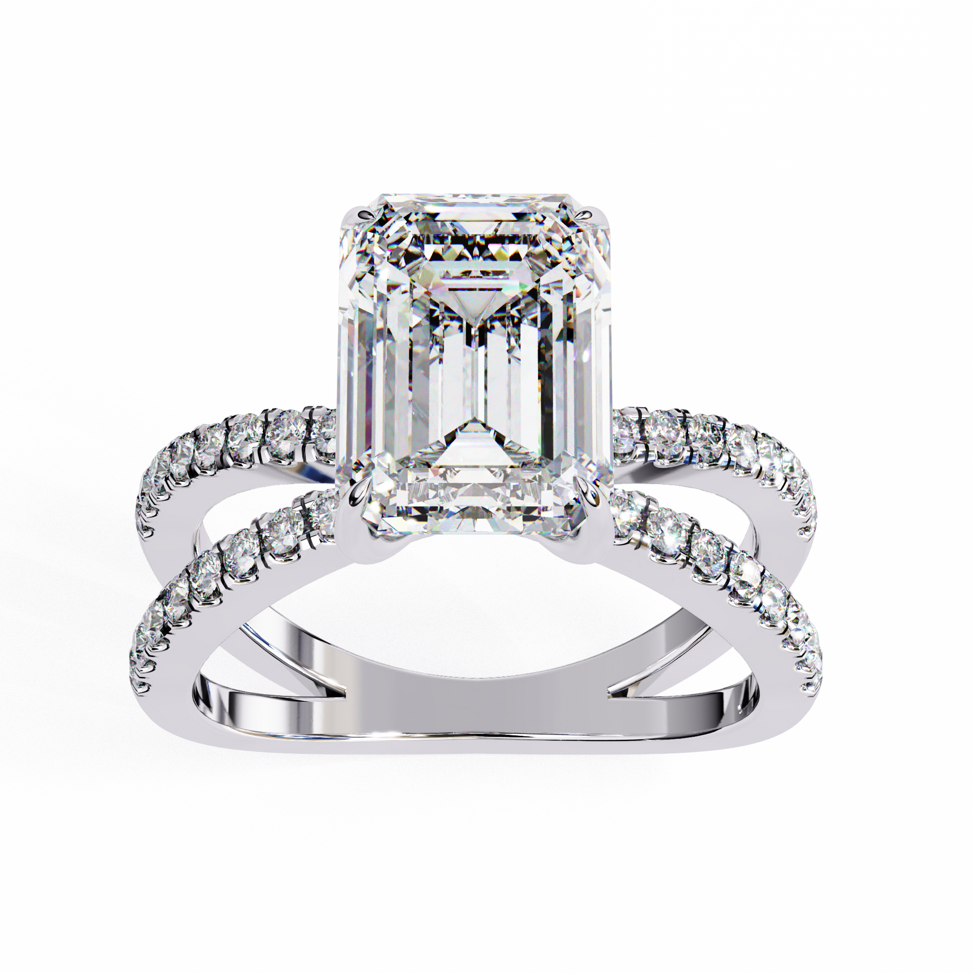 White Gold / Moissanite, White Gold / Lab Grown