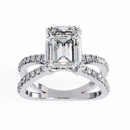 White Gold / Moissanite, White Gold / Lab Grown