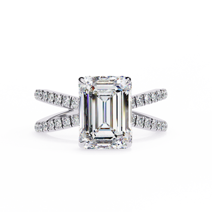 White Gold / Moissanite, White Gold / Lab Grown