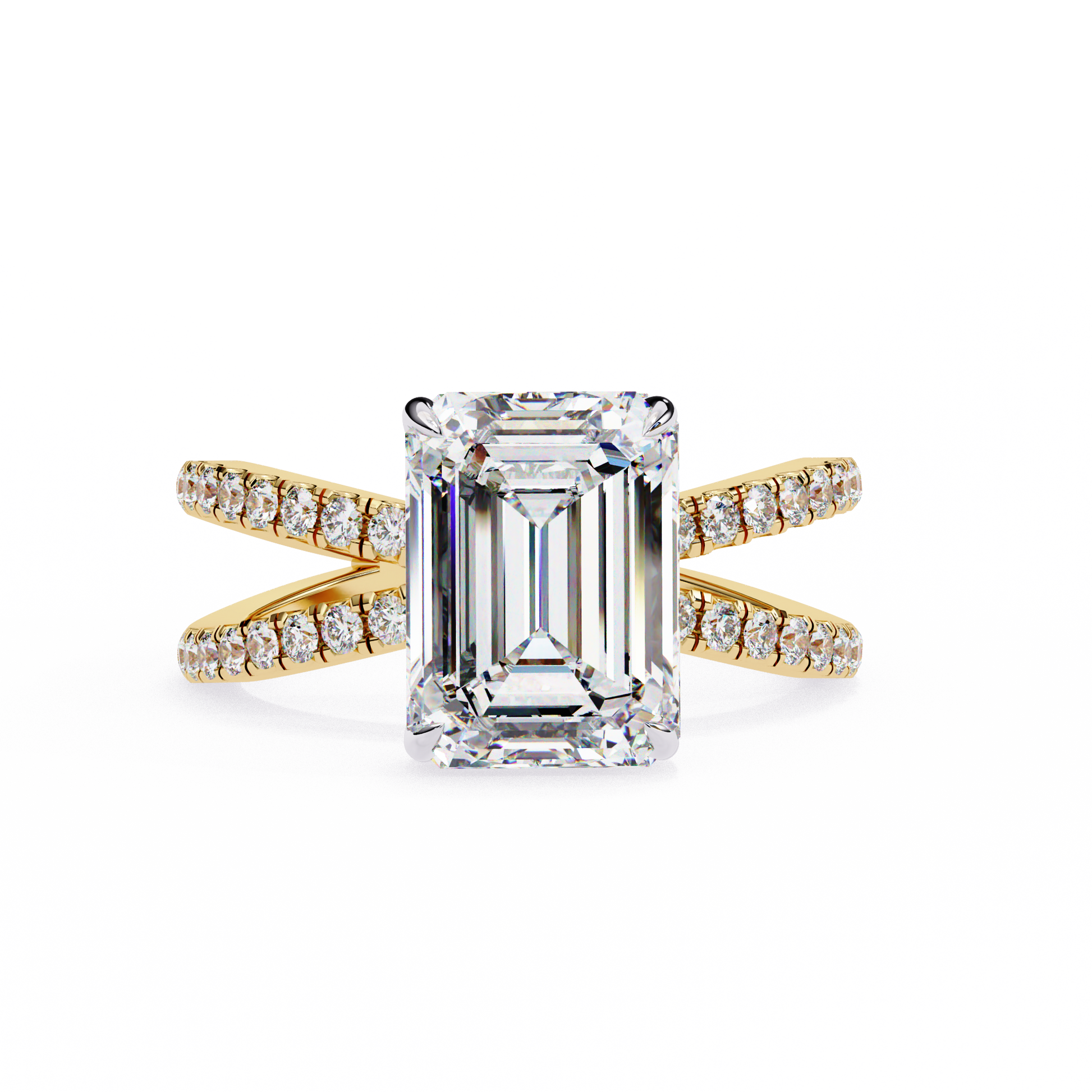 Yellow Gold / Moissanite, Yellow Gold / Lab Grown