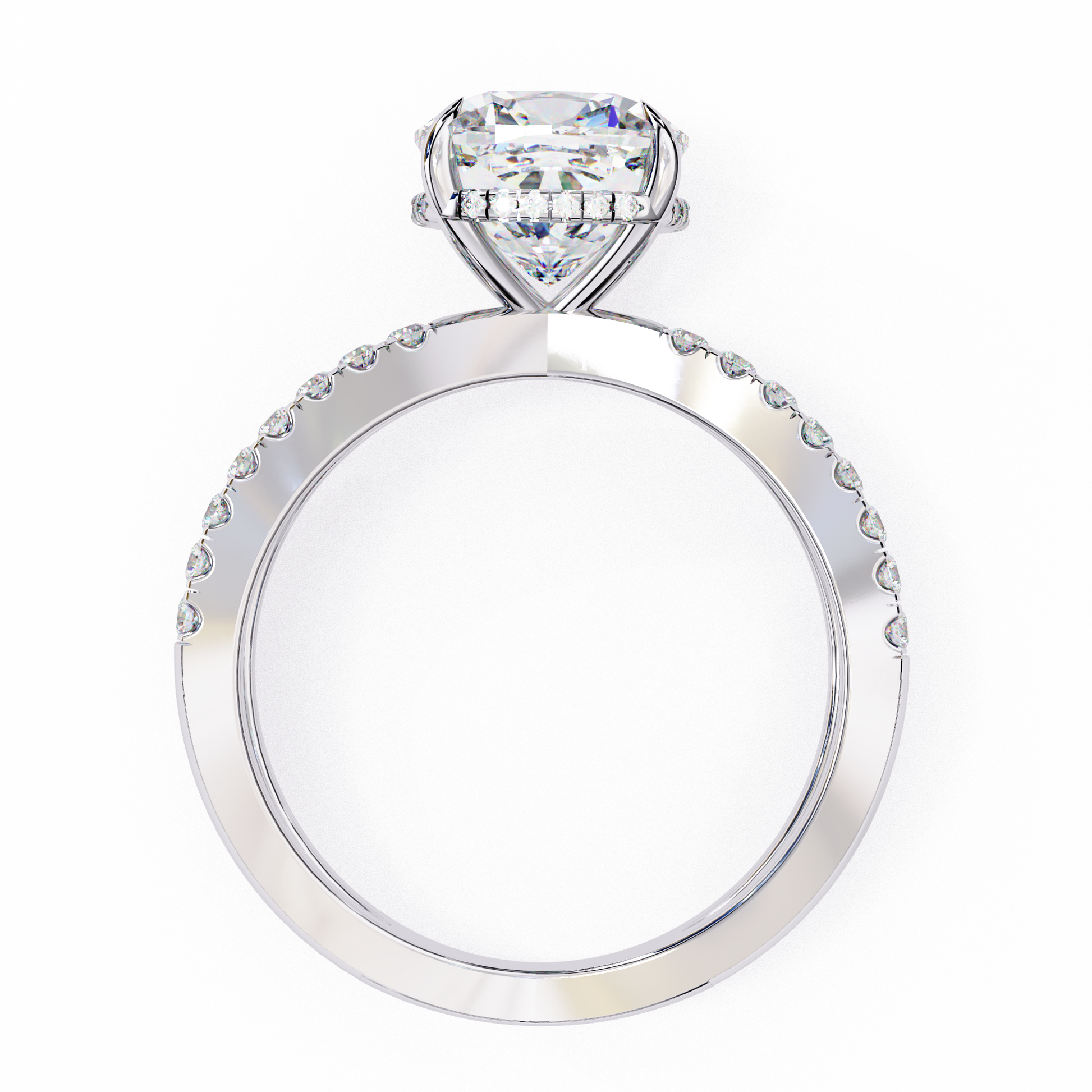 White Gold / Moissanite, White Gold / Lab Grown