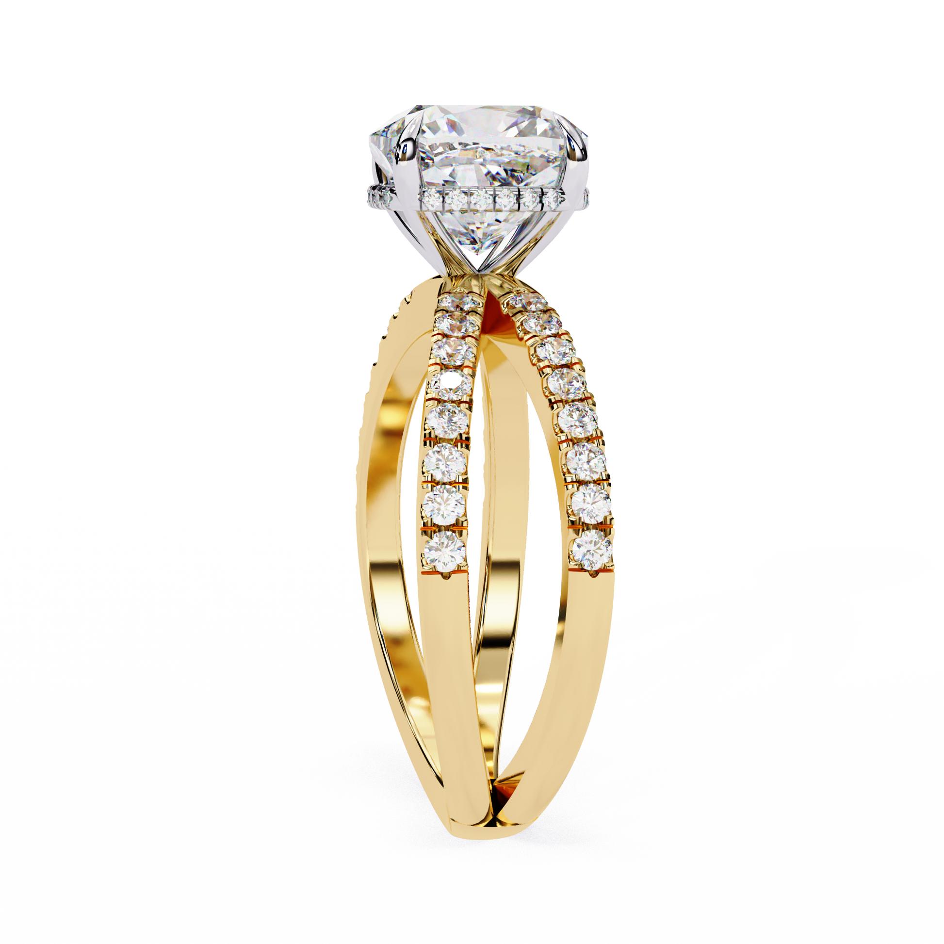 Yellow Gold / Moissanite, Yellow Gold / Lab Grown