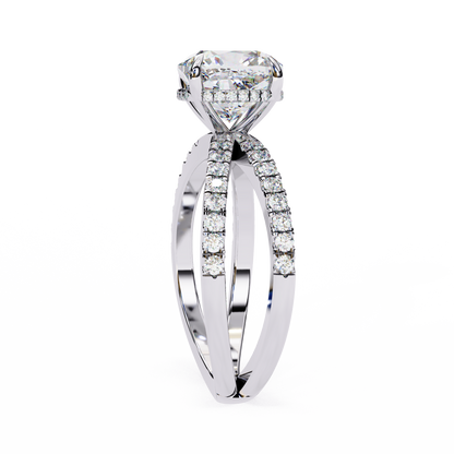White Gold / Moissanite, White Gold / Lab Grown