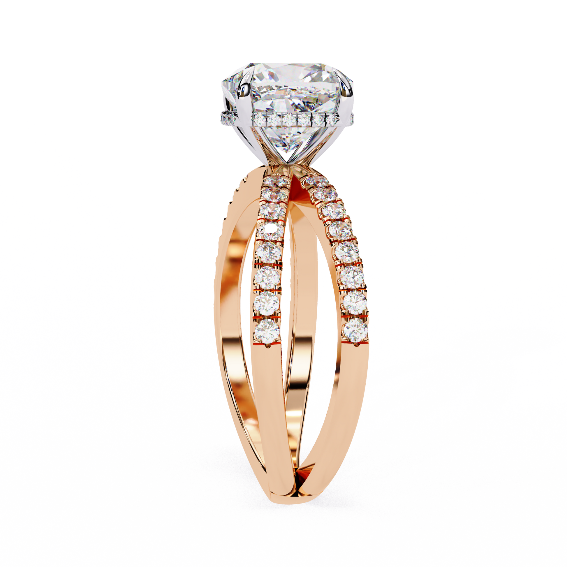 Rose Gold / Moissanite, Rose Gold / Lab Grown