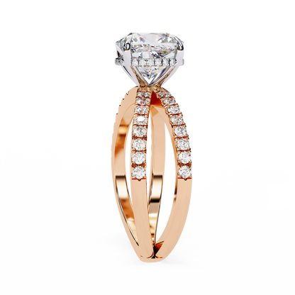 Rose Gold / Moissanite, Rose Gold / Lab Grown