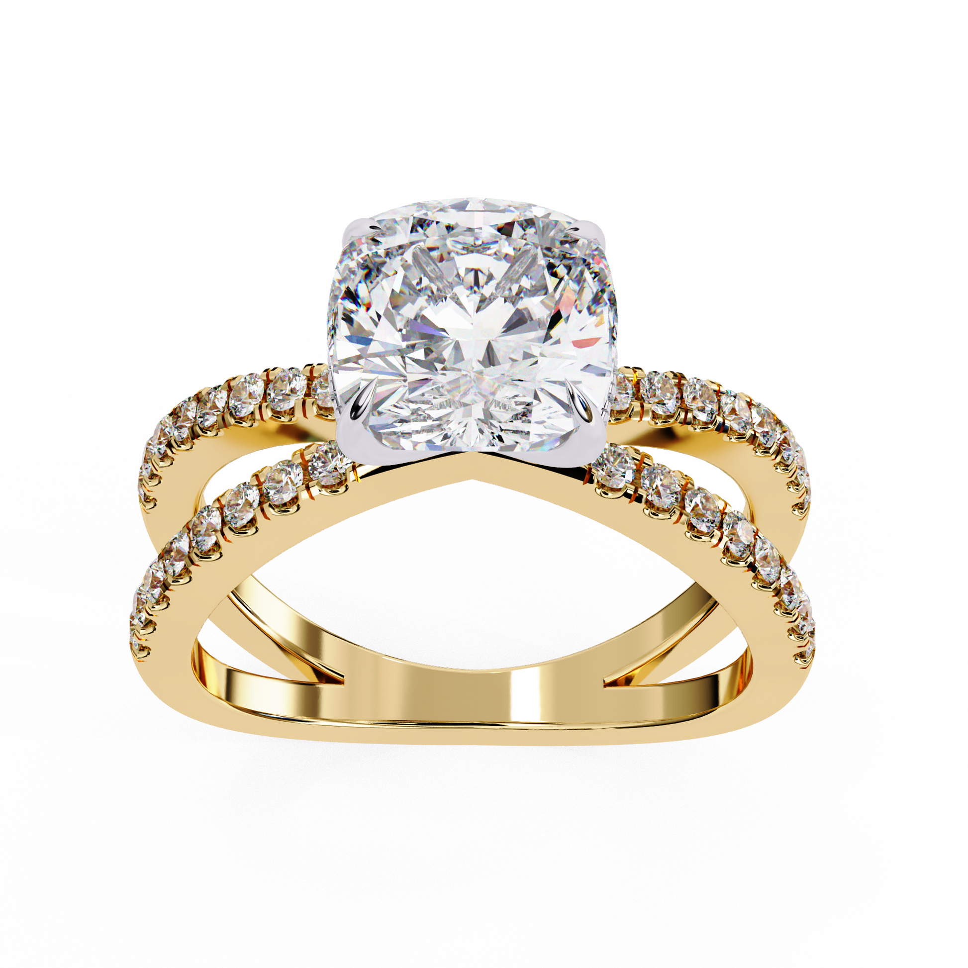 Yellow Gold / Moissanite, Yellow Gold / Lab Grown