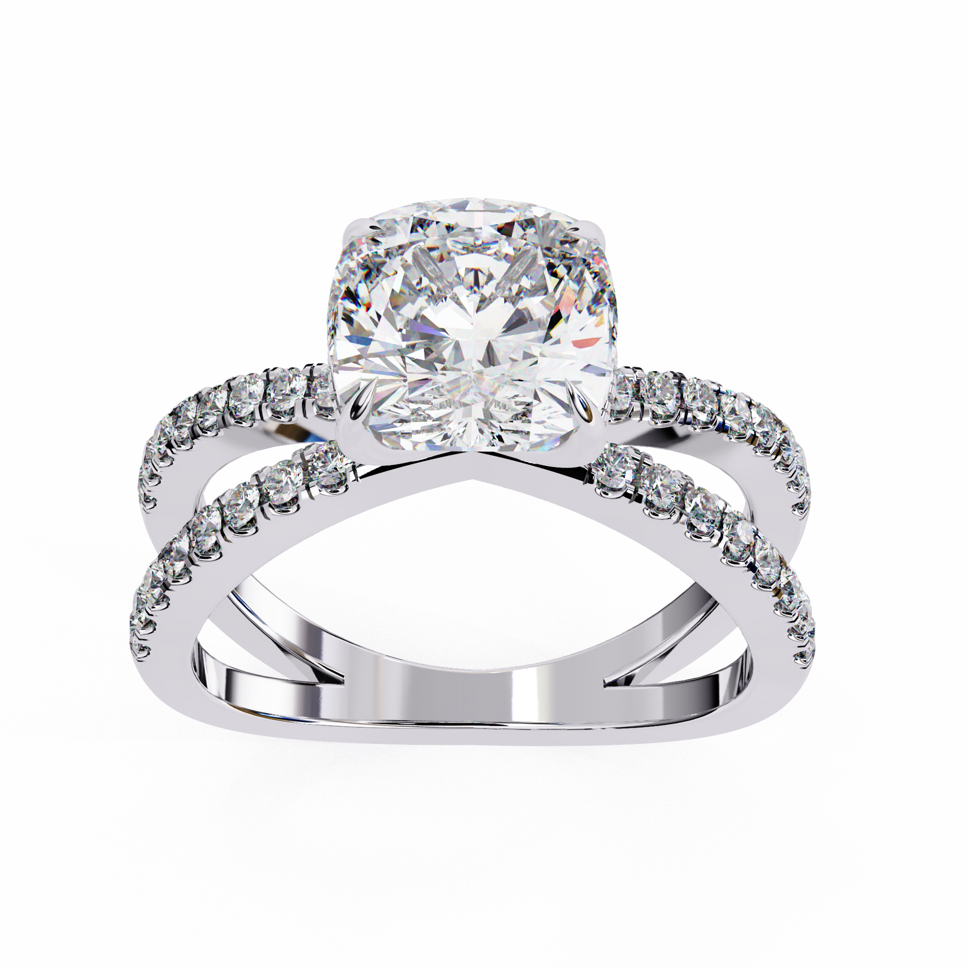 White Gold / Moissanite, White Gold / Lab Grown