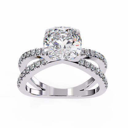 White Gold / Moissanite, White Gold / Lab Grown