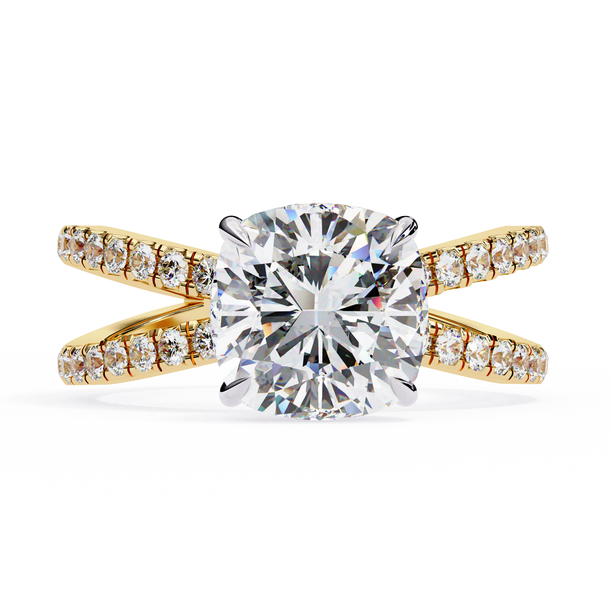 Yellow Gold / Moissanite, Yellow Gold / Lab Grown