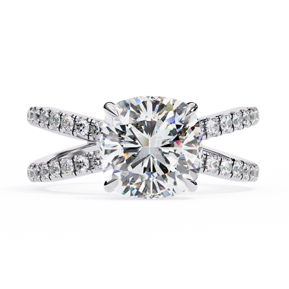 White Gold / Moissanite, White Gold / Lab Grown