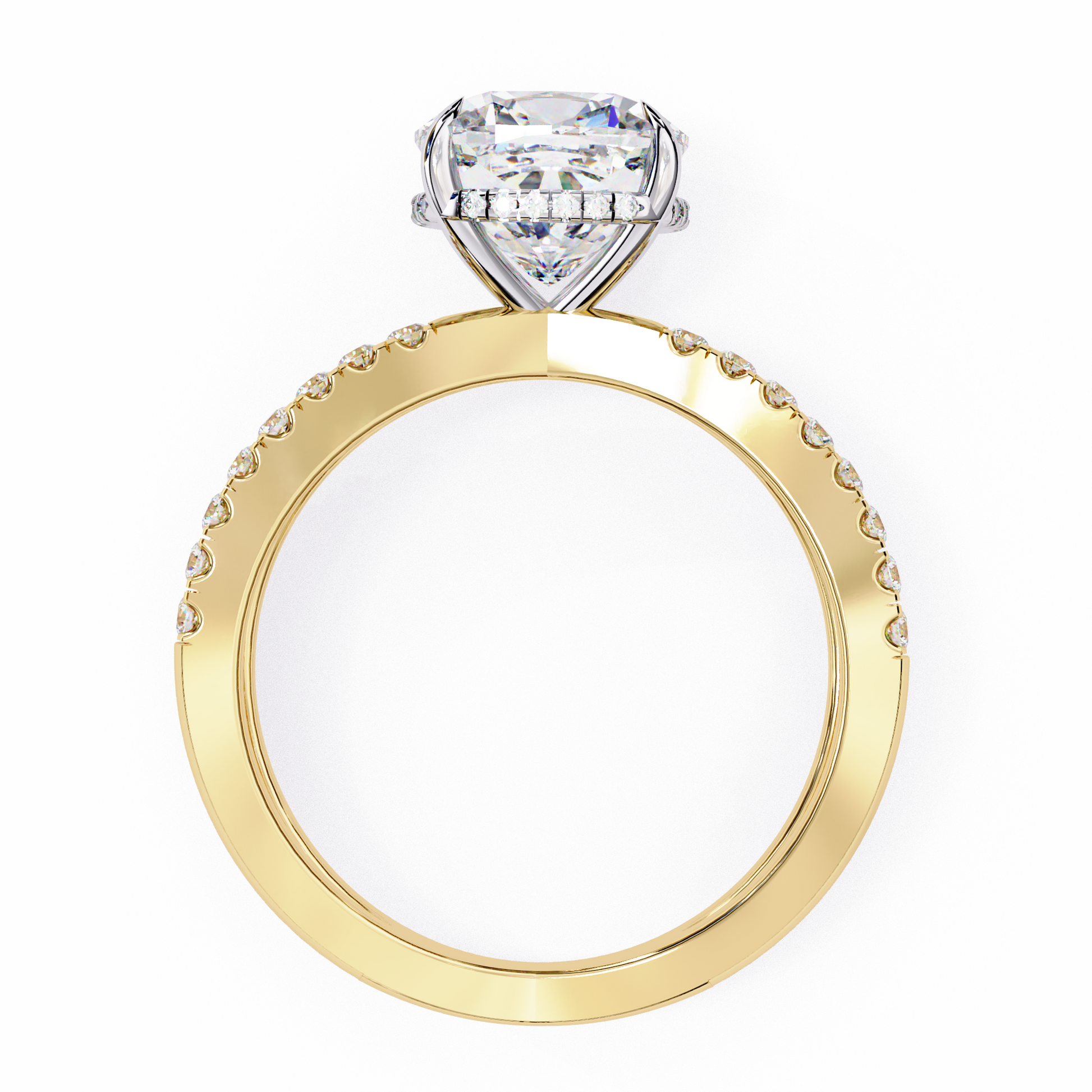 Yellow Gold / Moissanite, Yellow Gold / Lab Grown
