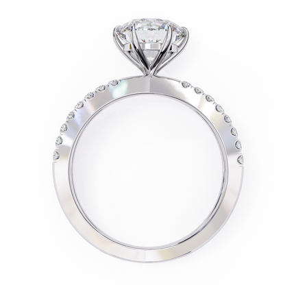 White Gold / Moissanite, White Gold / Lab Grown