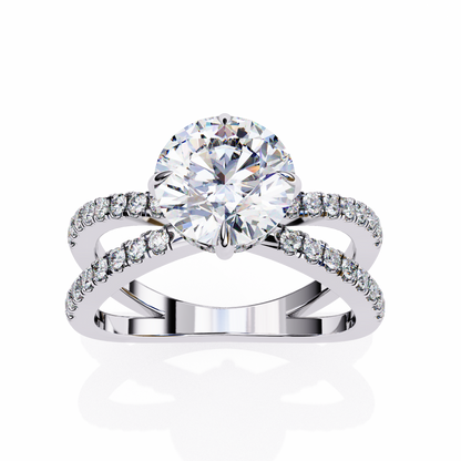 White Gold / Moissanite, White Gold / Lab Grown