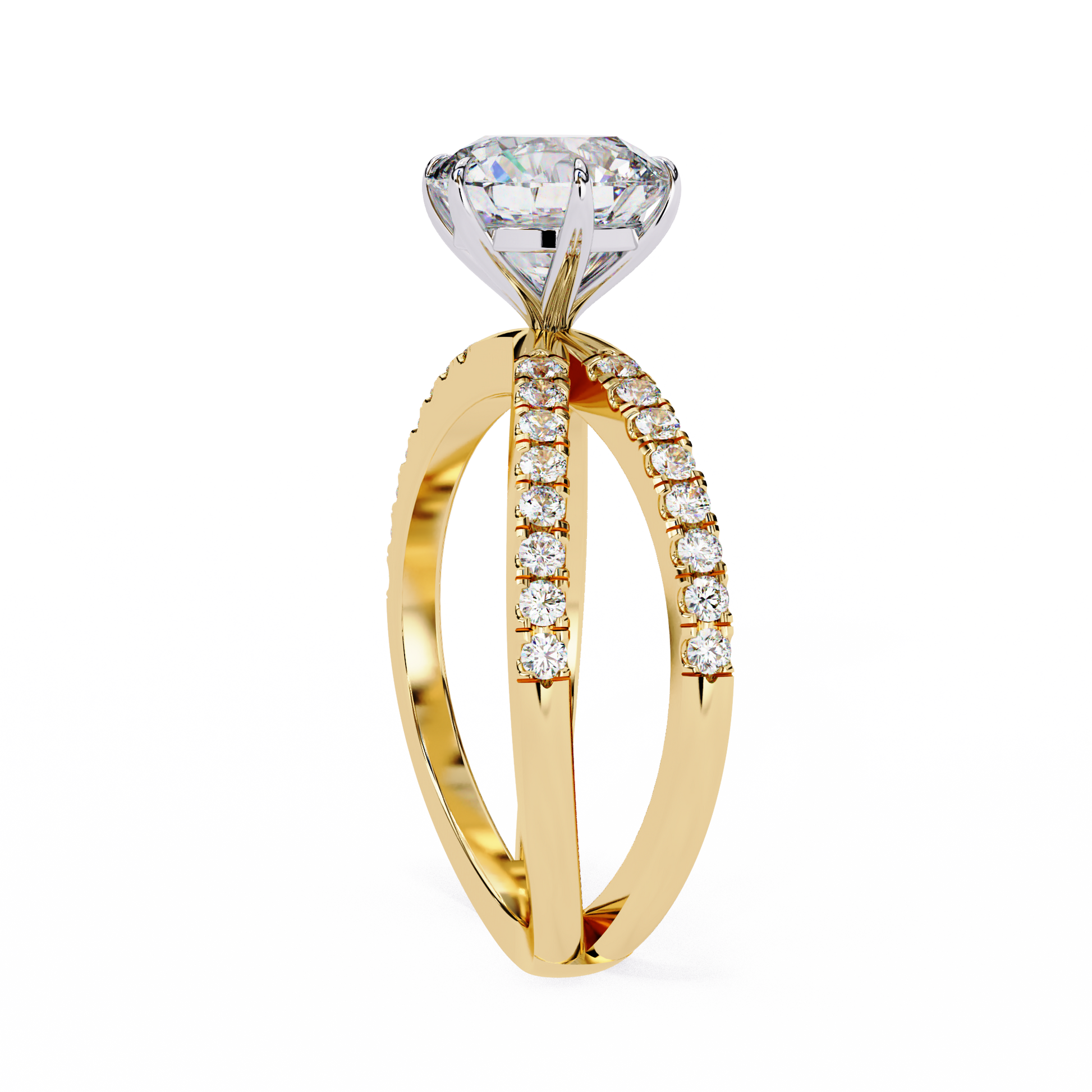 Yellow Gold / Moissanite, Yellow Gold / Lab Grown