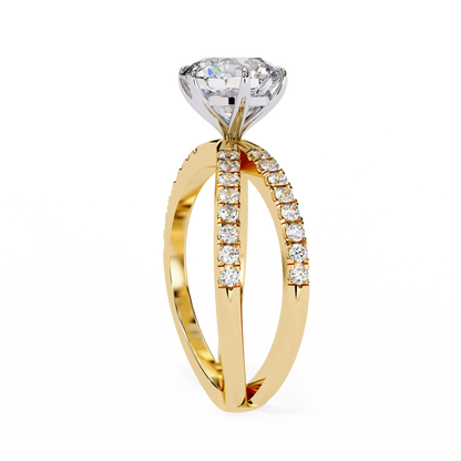 Yellow Gold / Moissanite, Yellow Gold / Lab Grown