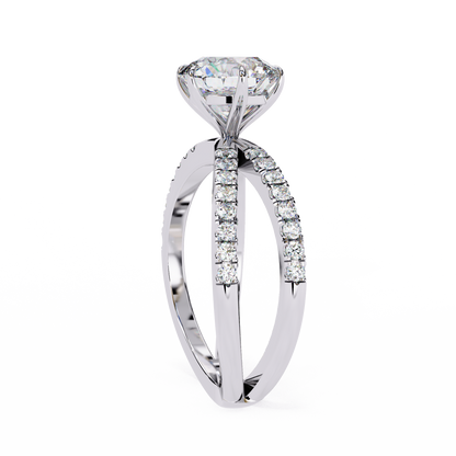 White Gold / Moissanite, White Gold / Lab Grown