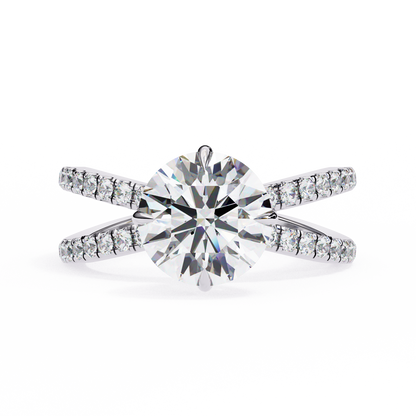 White Gold / Moissanite, White Gold / Lab Grown