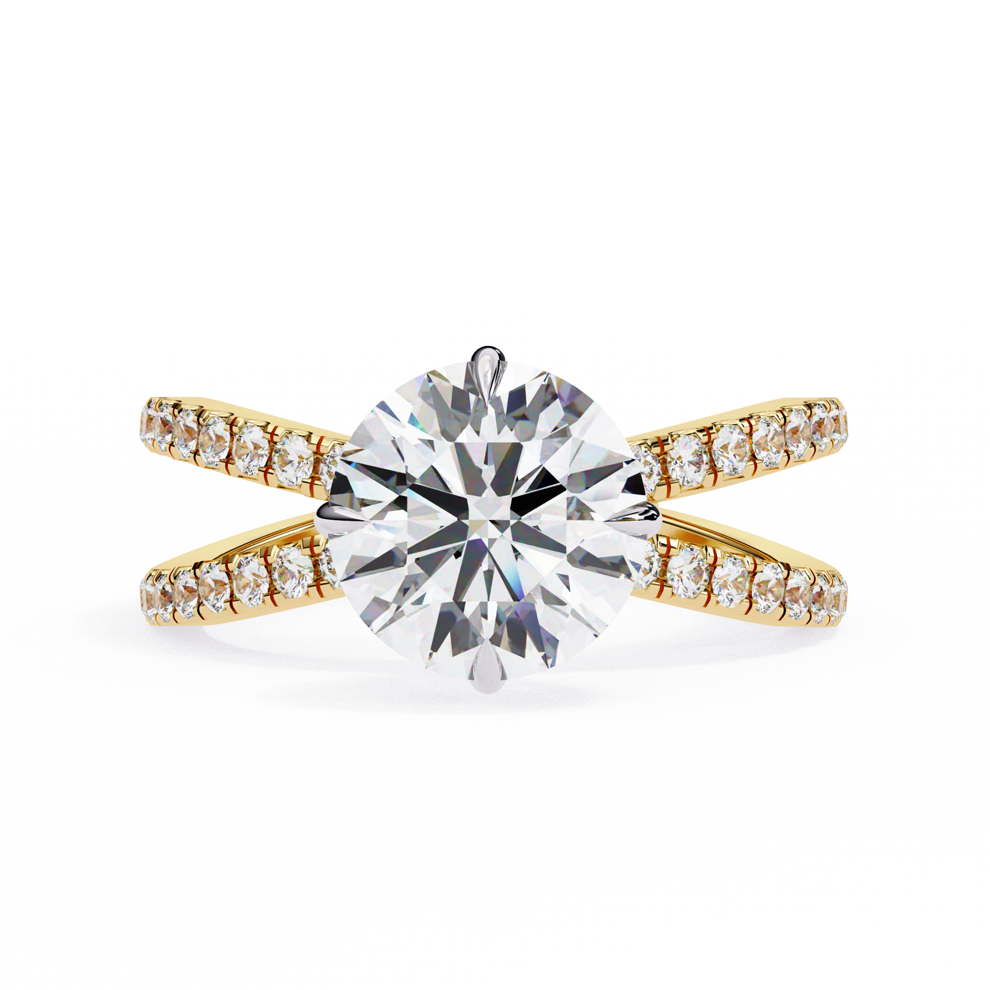 Yellow Gold / Moissanite, Yellow Gold / Lab Grown