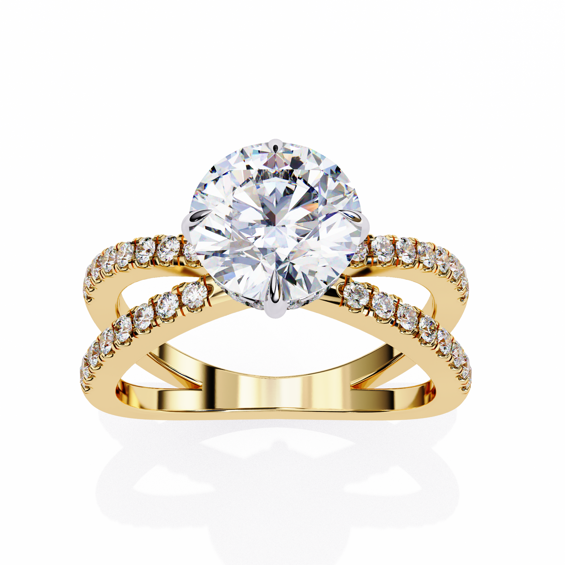 Yellow Gold / Moissanite, Yellow Gold / Lab Grown