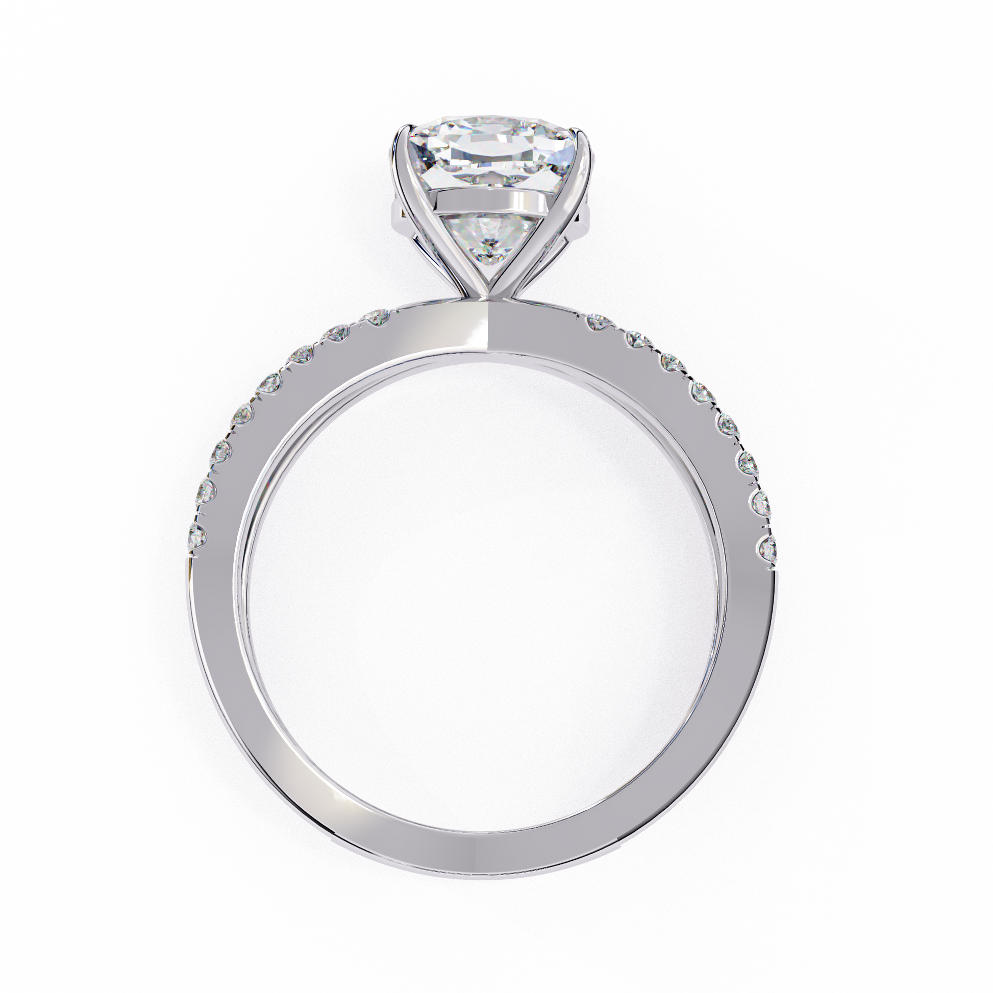 White Gold / Moissanite, White Gold / Lab Grown