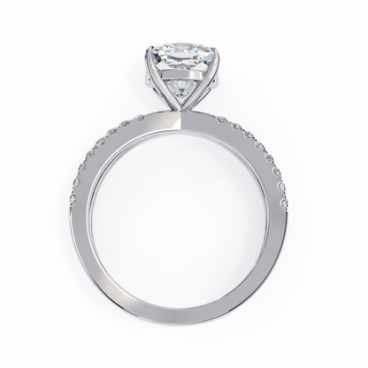 White Gold / Moissanite, White Gold / Lab Grown